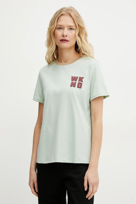 Бавовняна футболка Weekend Max Mara regular зелений 2515971051600