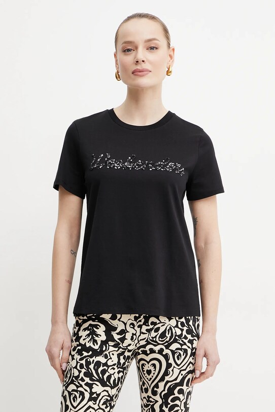 Бавовняна футболка Weekend Max Mara regular чорний 2515971051600
