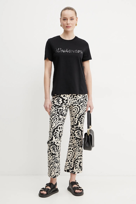 Bombažna kratka majica Weekend Max Mara 2515971051600 črna SS25