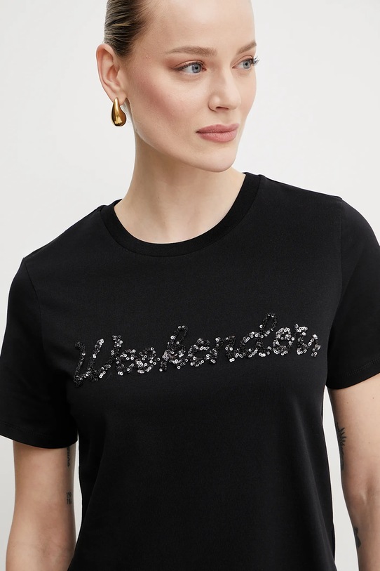 Bombažna kratka majica Weekend Max Mara črna 2515971051600