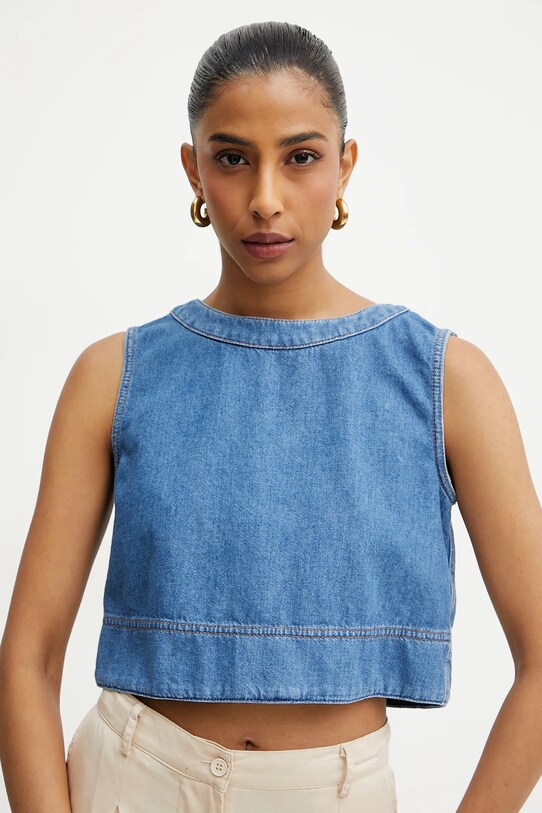 Weekend Max Mara bluza subtire de blugi albastru 2515161016600