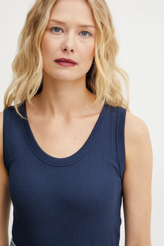 Weekend Max Mara top din bumbac bleumarin 2515941022600