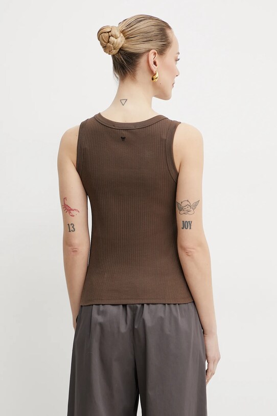 Одежда Хлопковый топ Weekend Max Mara 2515941022600 коричневый