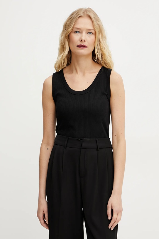 Памучен топ Weekend Max Mara вталена черен 2515941022600