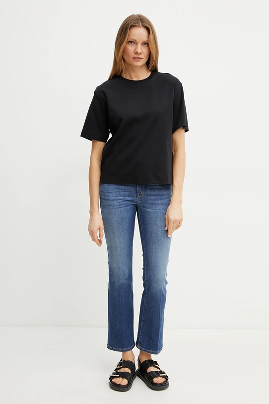 Weekend Max Mara tricou din bumbac 2515941042600 negru SS25