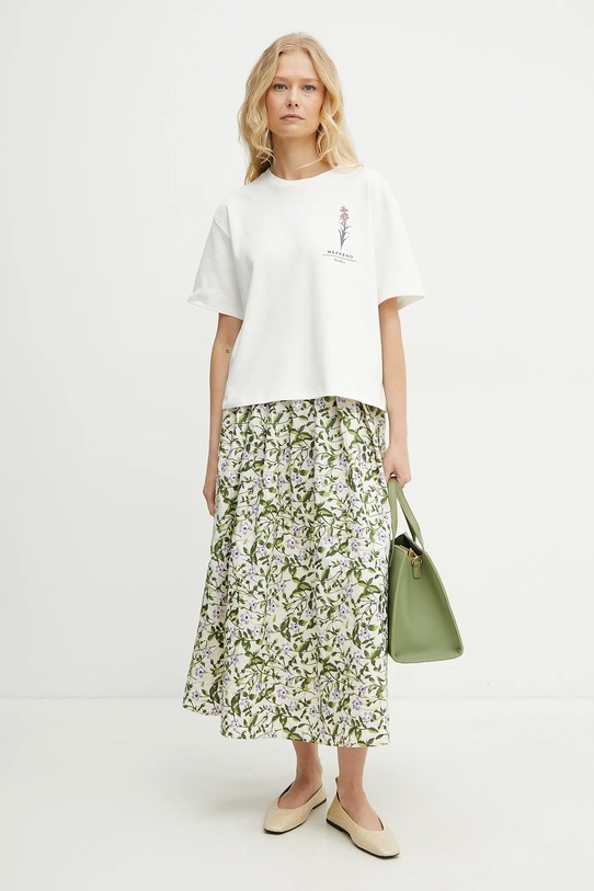 Памучна тениска Weekend Max Mara 2515941052600 бял SS25