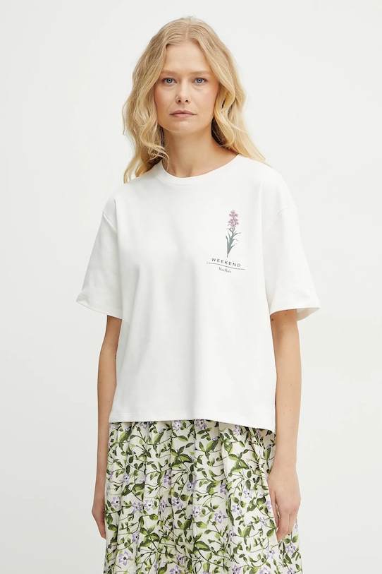 Дрехи Памучна тениска Weekend Max Mara 2515941052600 бял