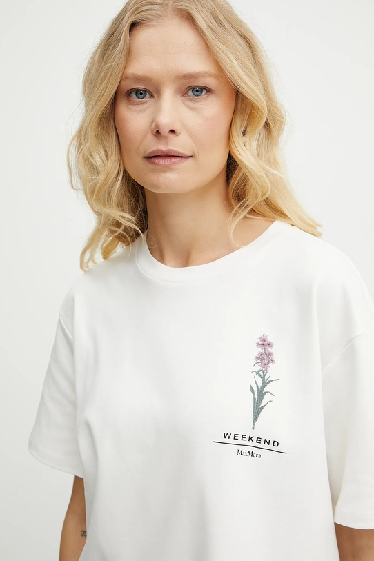 Памучна тениска Weekend Max Mara бял 2515941052600