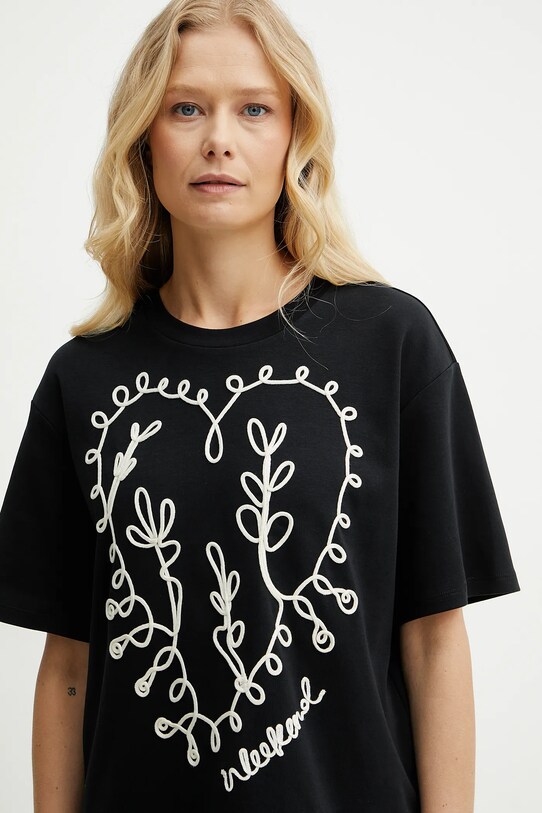 Weekend Max Mara tricou din bumbac negru 2515941052600