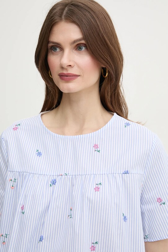 Бавовняна блузка Weekend Max Mara блакитний 2515941072600