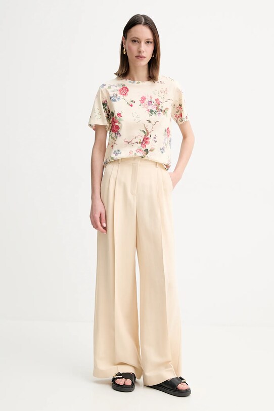 Weekend Max Mara tricou din bumbac 2515971012600 bej SS25