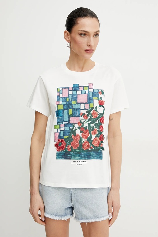 Weekend Max Mara tricou din bumbac alb 2515971016600