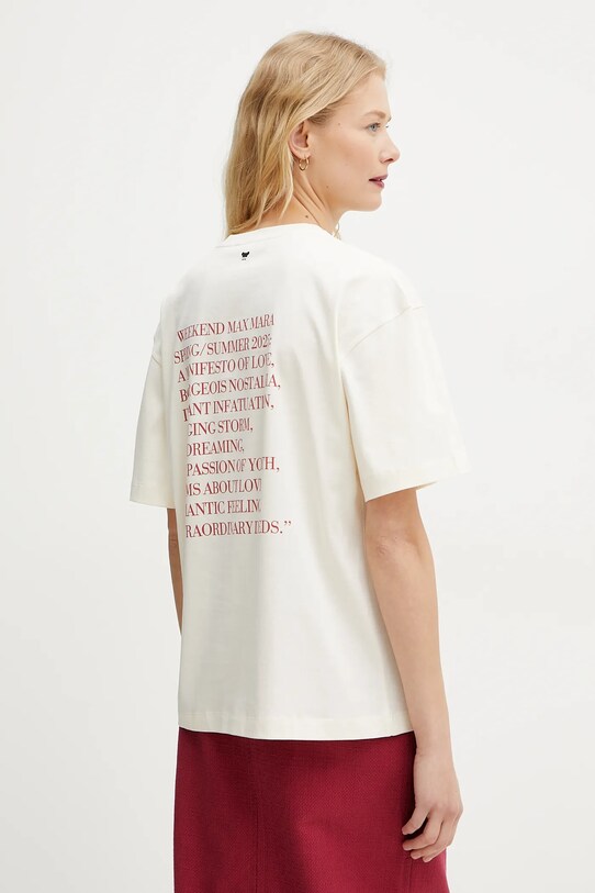 Odzież Weekend Max Mara t-shirt bawełniany 2515971032600 beżowy