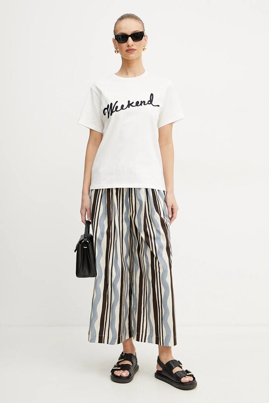 Weekend Max Mara tricou din bumbac 2515971042600 alb SS25