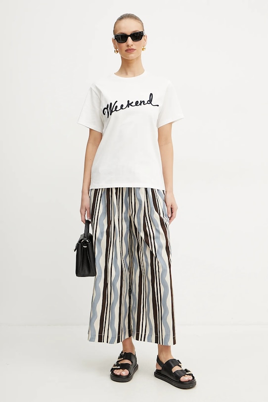 Хлопковая футболка Weekend Max Mara 2515971042600 белый SS25