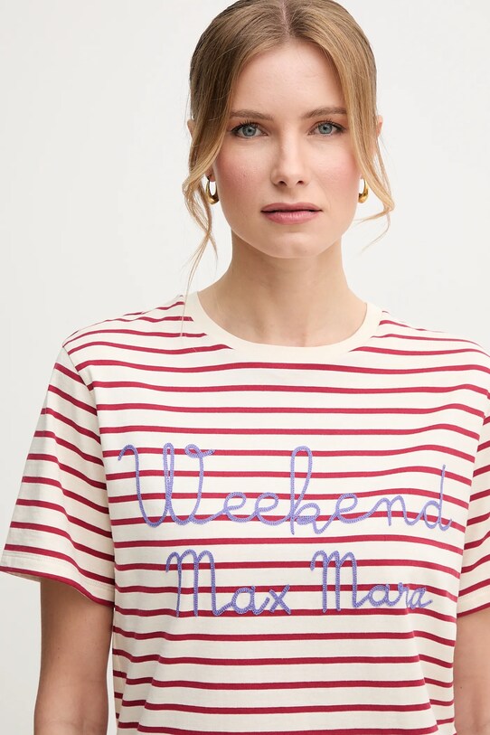Weekend Max Mara tricou din bumbac bej 2515971042600