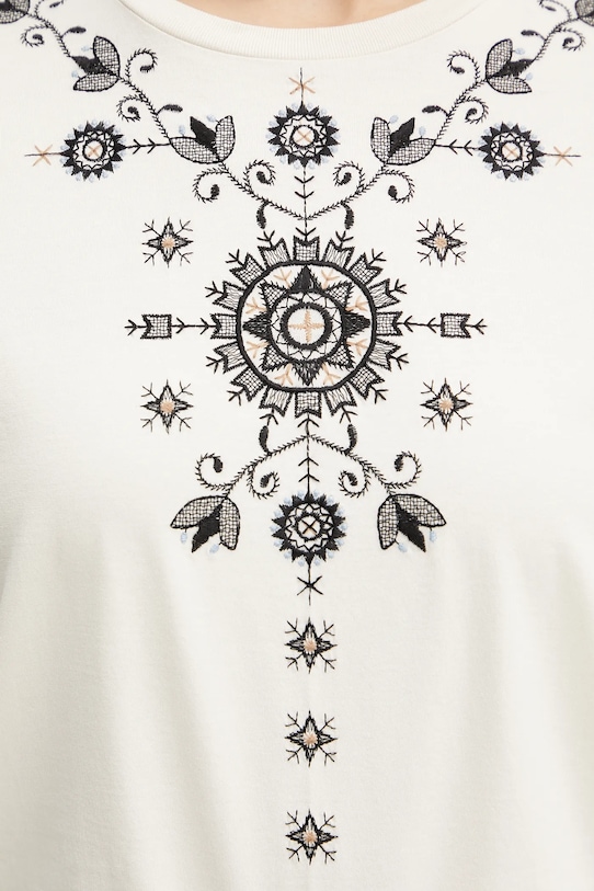 Weekend Max Mara t-shirt bawełniany 2515971042600 beżowy