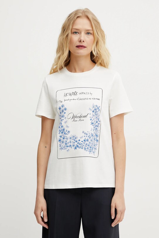 Хлопковая футболка Weekend Max Mara хлопок бежевый 2515971052600