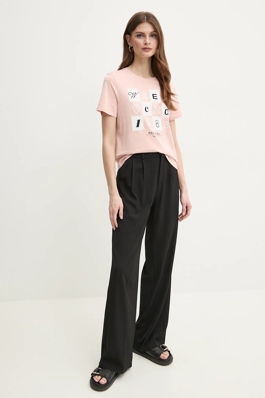 Bavlnené tričko Weekend Max Mara 2515971052600 ružová SS25