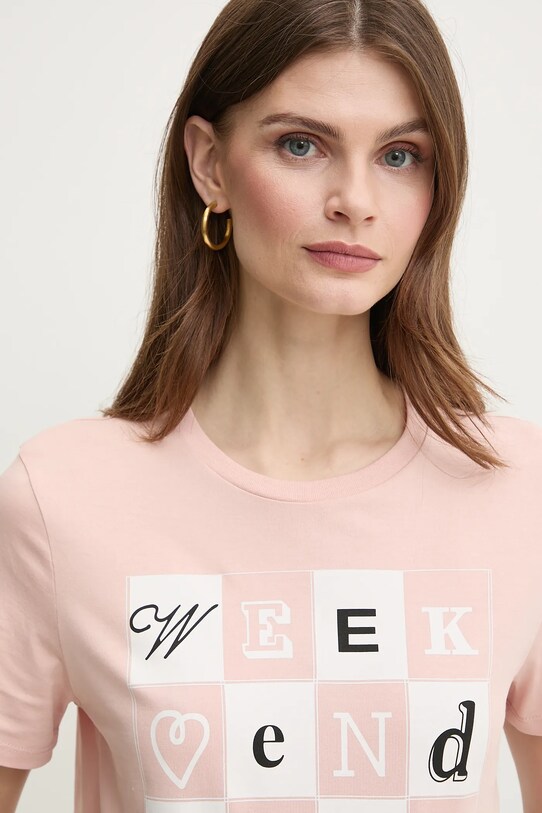 Bavlnené tričko Weekend Max Mara ružová 2515971052600