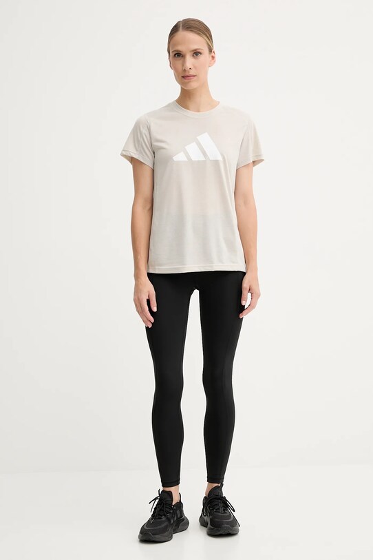 adidas Performance t-shirt treningowy Train Essentials JC9594 beżowy SS25