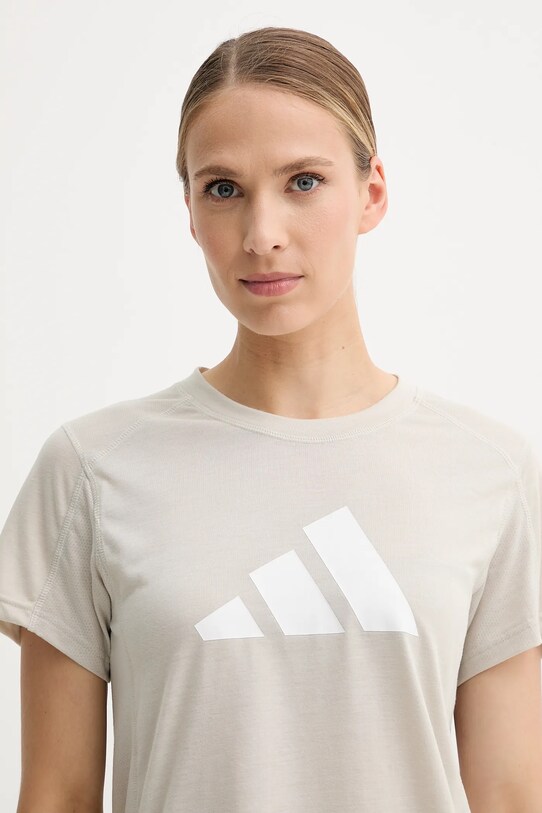 adidas Performance t-shirt treningowy Train Essentials beżowy JC9594