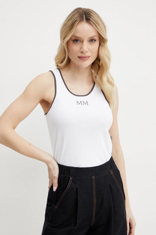 Max Mara Leisure top applique bianco 2516941027600