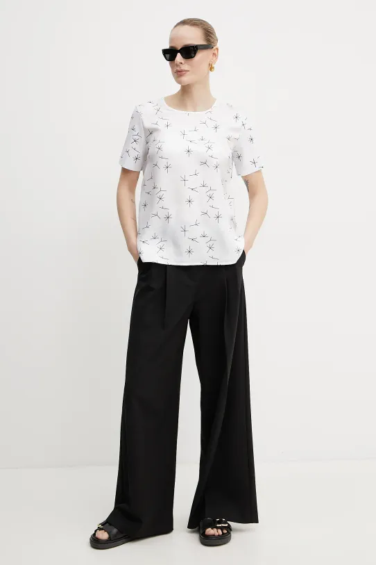 MM bluză din amestec de mătase 2516941087600 alb SS25