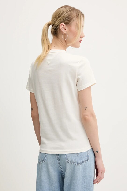 Îmbrăcăminte Tommy Jeans tricou din bumbac DW0DW21768 bej