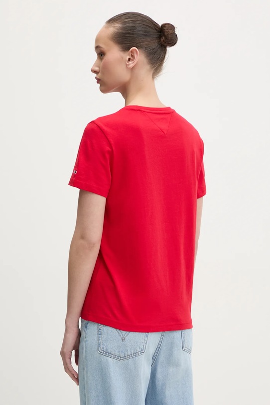 Îmbrăcăminte Tommy Jeans tricou din bumbac DW0DW21768 rosu