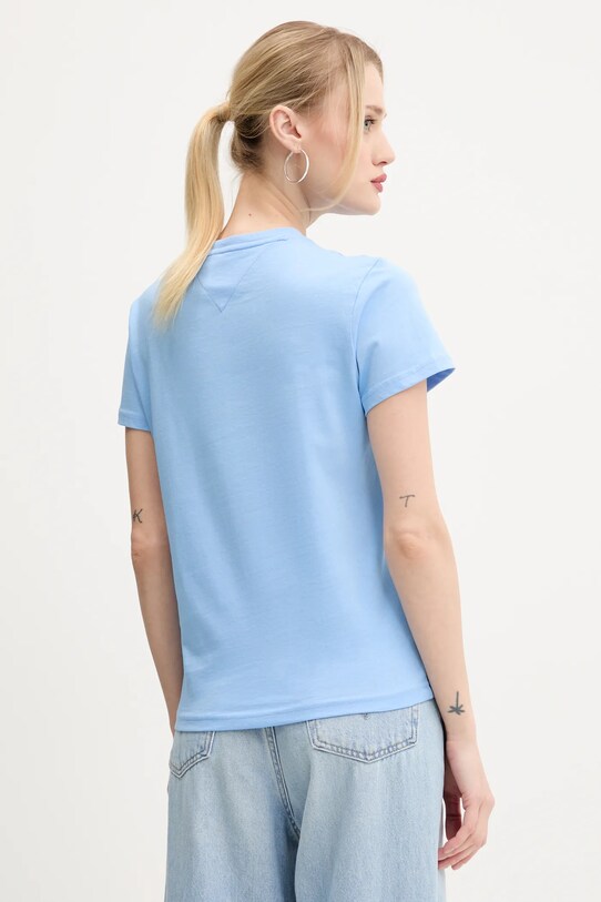 Odzież Tommy Jeans t-shirt bawełniany DW0DW21768 niebieski