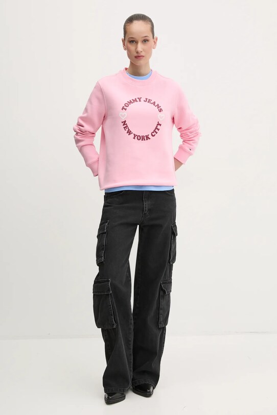 Хлопковая футболка Tommy Jeans DW0DW21769 голубой SS25