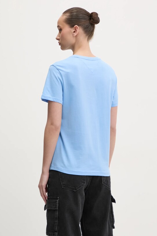 Одежда Хлопковая футболка Tommy Jeans DW0DW21769 голубой