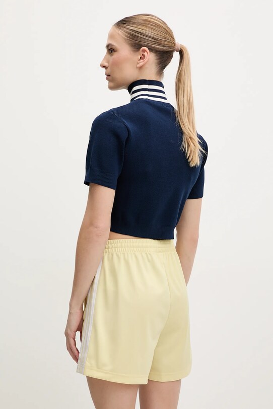 adidas Originals tricou CROP TURTLENECK JC7680 bleumarin SS25