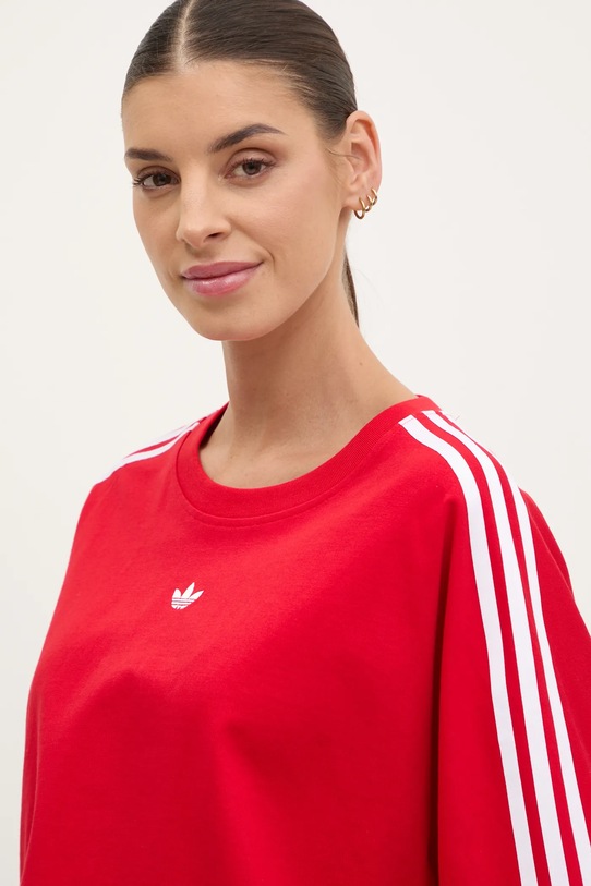 adidas Originals t-shirt bawełniany BOXY TEE czerwony JY8885