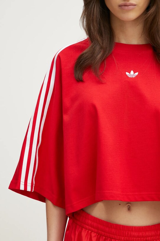 Bavlněné tričko adidas Originals BOXY TEE červená JY8885