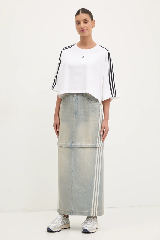 adidas Originals tricou din bumbac BOXY TEE JY8886 alb SS25