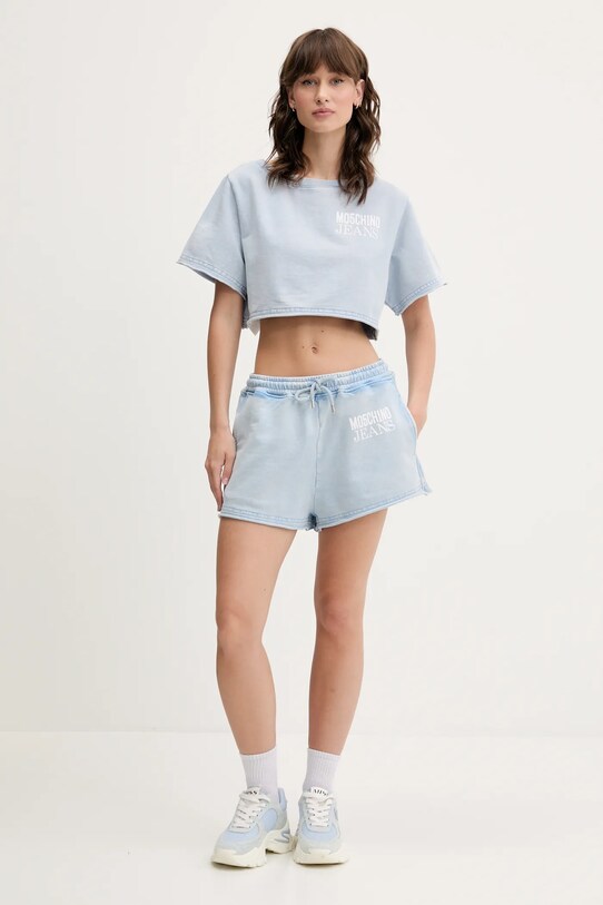 Moschino Jeans t-shirt bawełniany 1708.3730 niebieski SS25