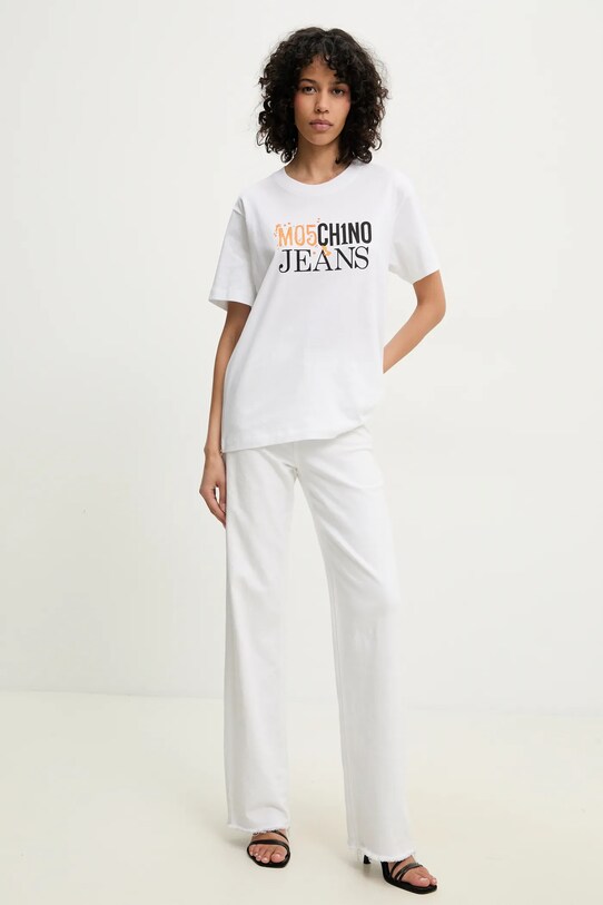 Хлопковая футболка Moschino Jeans 0712.3732 белый SS25