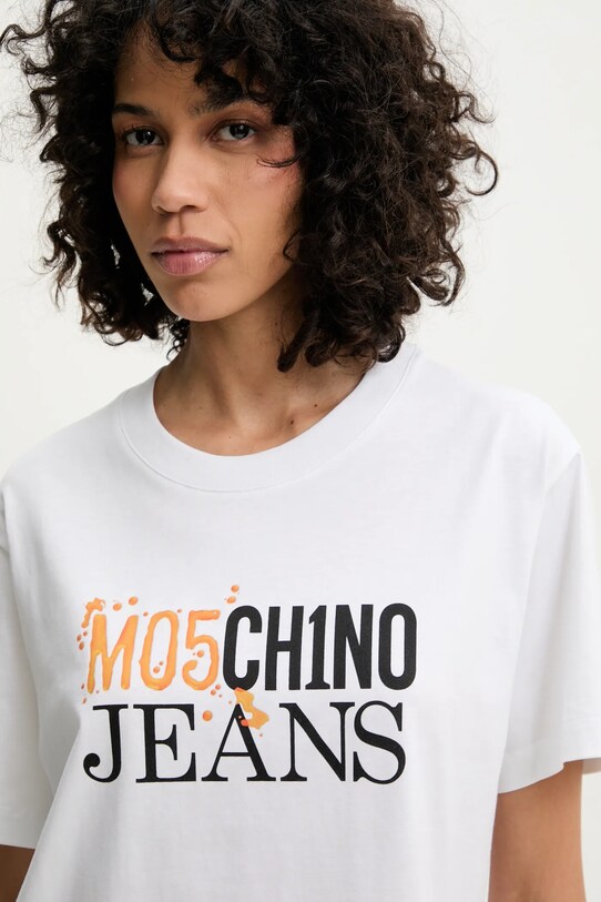 Хлопковая футболка Moschino Jeans белый 0712.3732
