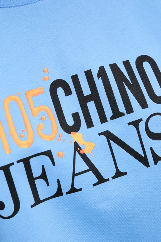 Хлопковая футболка Moschino Jeans 0712.3732 голубой