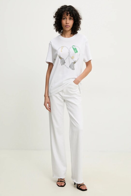 Moschino Jeans t-shirt bawełniany 0711.3732 biały SS25