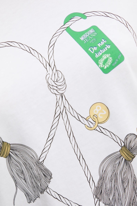 Moschino Jeans tricou din bumbac 0711.3732 alb