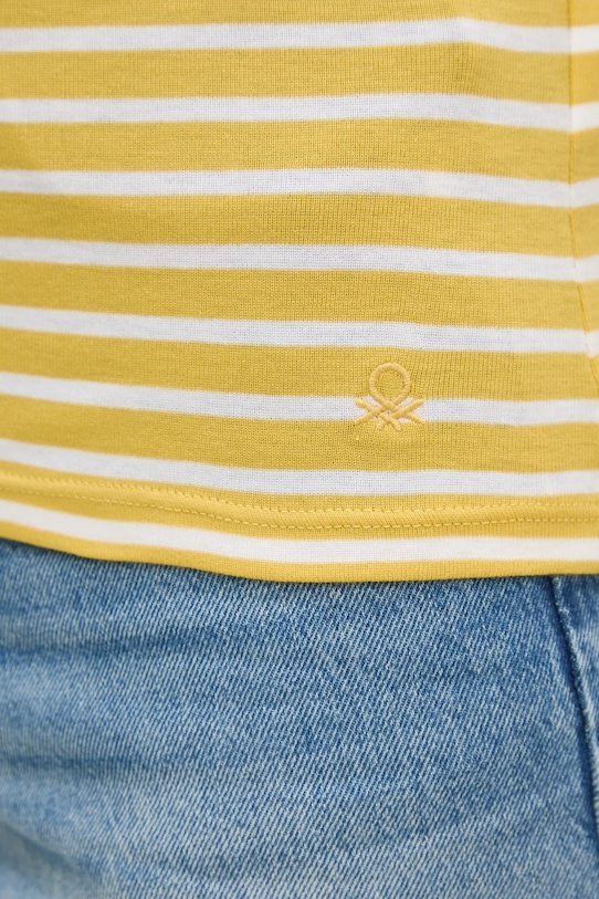 United Colors of Benetton top din bumbac 30YSDH010 galben