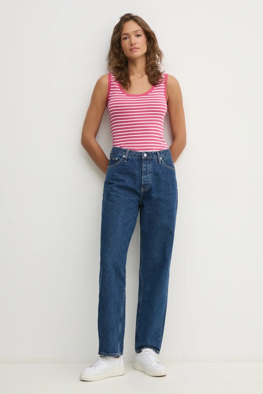 Памучен топ United Colors of Benetton 30YSDH010 розов SS25