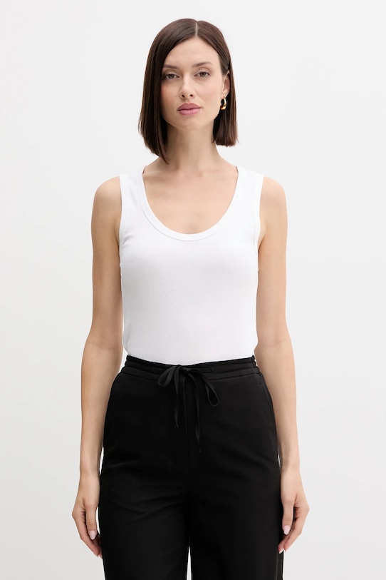 Βαμβακερό τοπ United Colors of Benetton slim λευκό 3GA2DH010