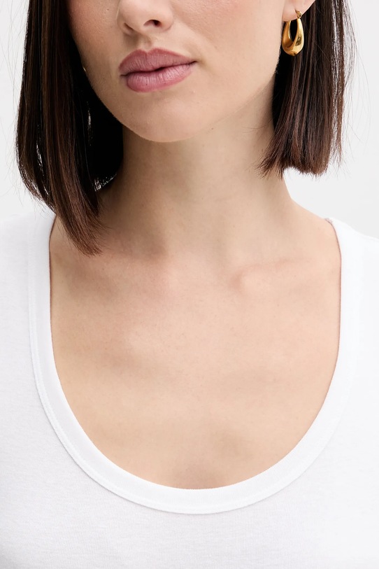 Βαμβακερό τοπ United Colors of Benetton 3GA2DH010 λευκό