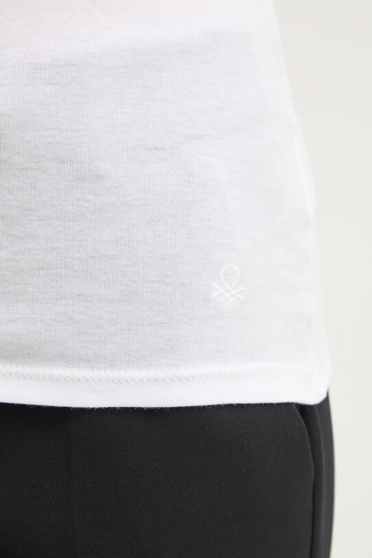 Pamučni top United Colors of Benetton 3GA2DH010 bijela
