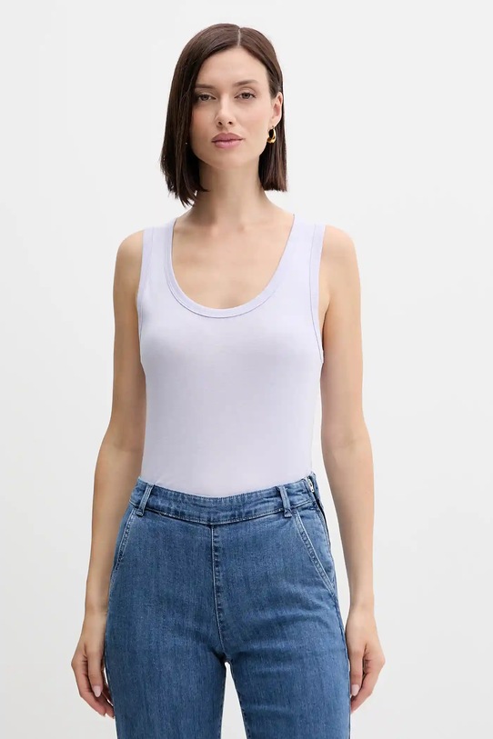 Бавовняний топ United Colors of Benetton фіолетовий 3GA2DH010