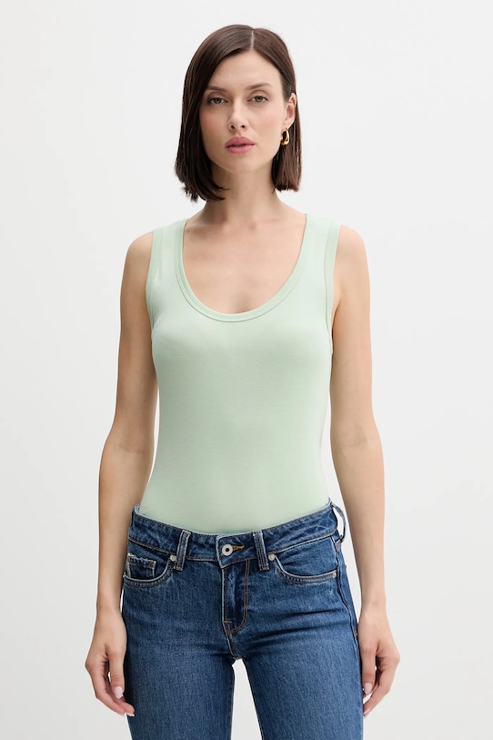 United Colors of Benetton top din bumbac verde 3GA2DH010